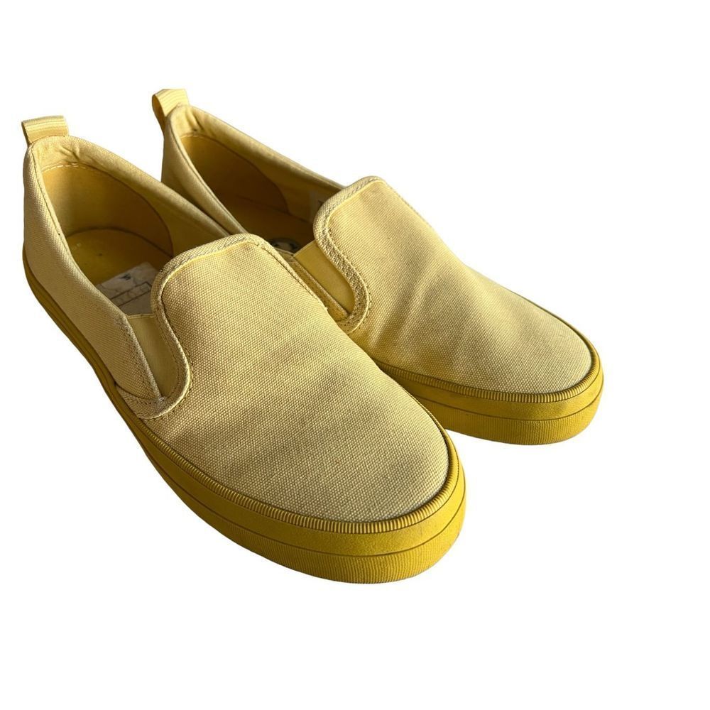 Womens Sperry Crest TG Yellow Canvas Laceless Slip-On Sneakers Boat Shoes - 9.5 - Picture 4 of 7